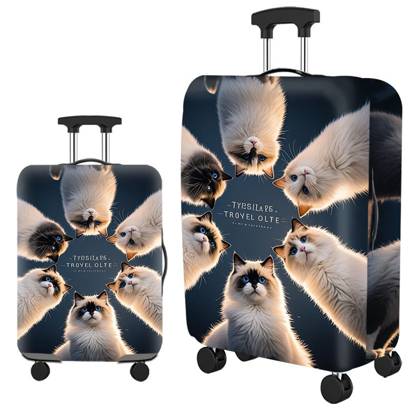 Damer hard skall koffert med kreativt kattemotiv Skanto