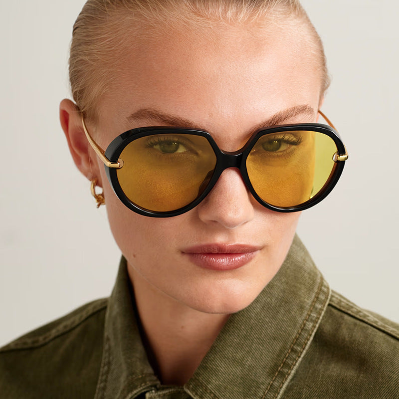 Women's Cat-Eye Sunglasses with Glare-Free UV Protection and Luxurious Metal Frame Skanto