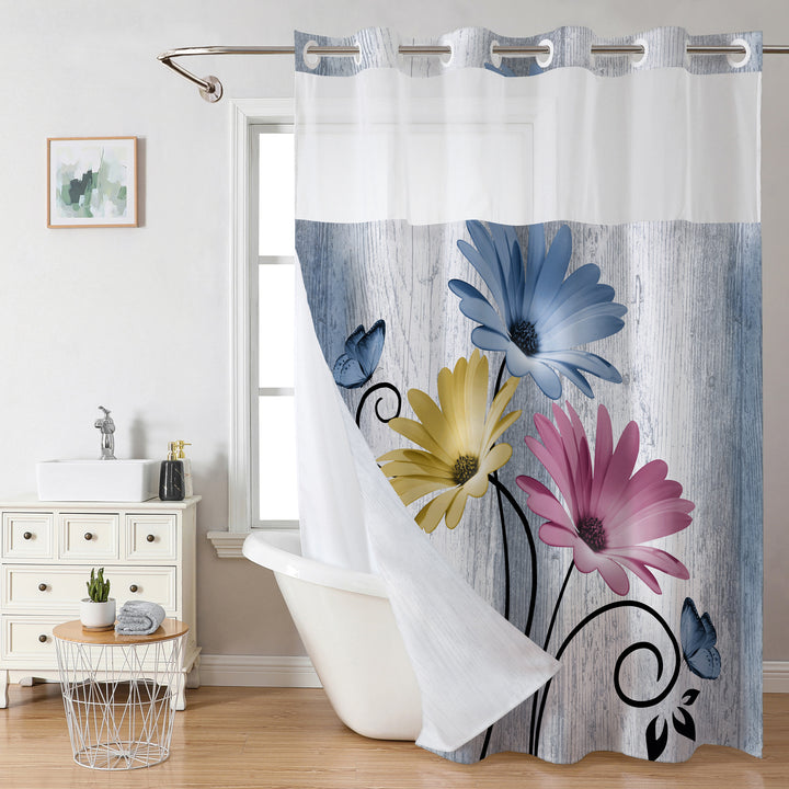 Blomstertrykk dusjkappe Skanto