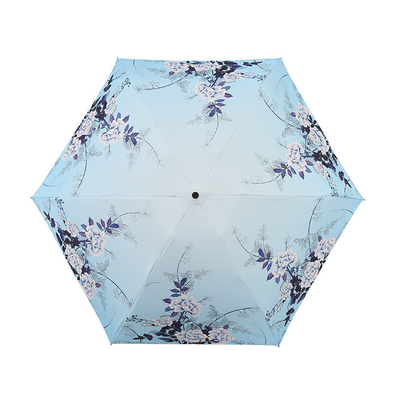 Dames Elegant Paraply med utsøkt blomsterdesign Skanto