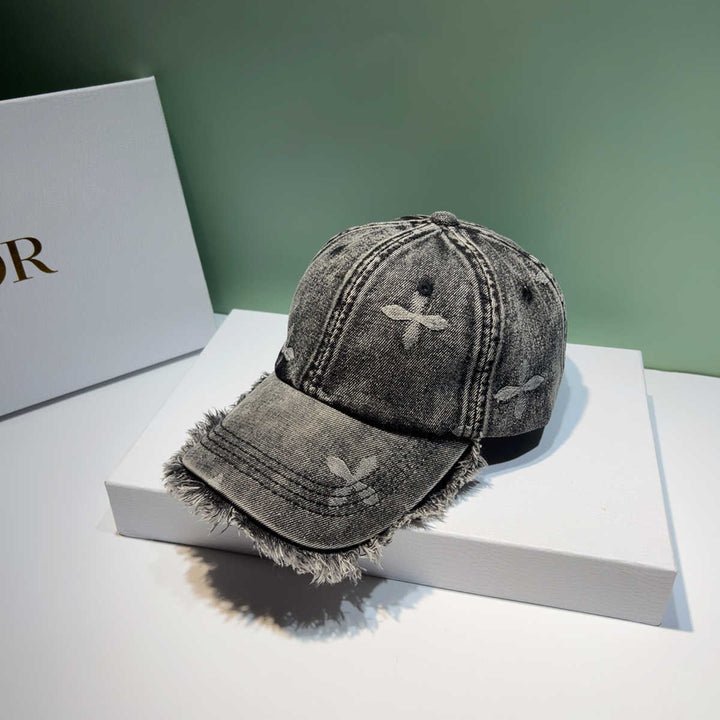 Unisex Slittet Denim Frynset Caps Skanto