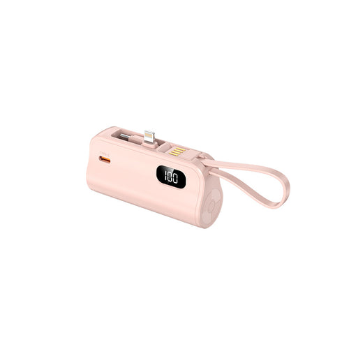 Bærbar powerbank med integrerte kabler og LED-skjerm Skanto
