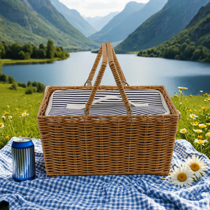 Dames piknikkurv med isolert innerlomme og slitesterk fôr Skanto