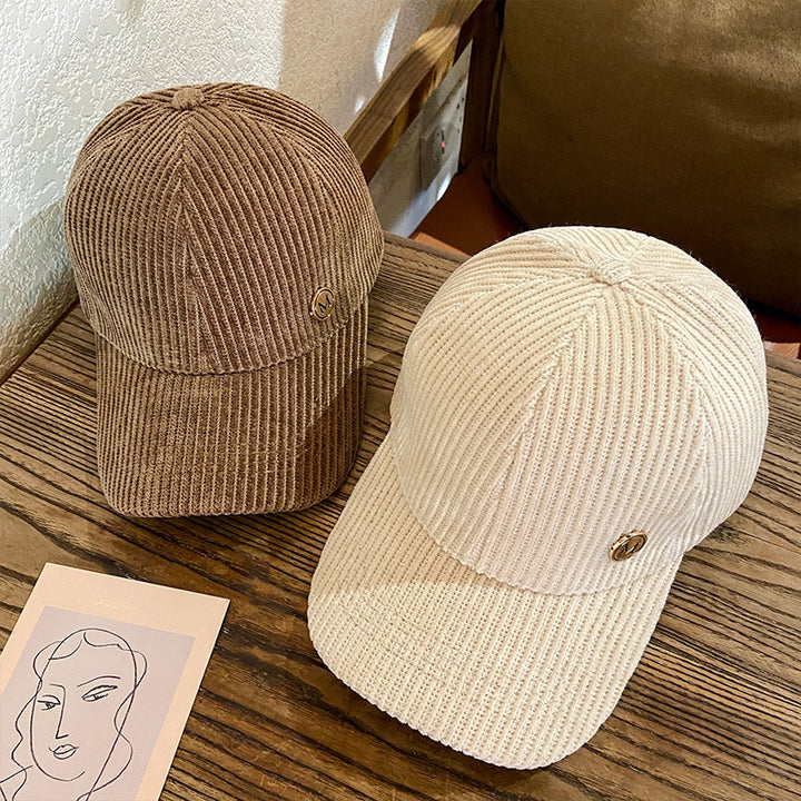 Kvinne Textured Corduroy Baseball Cap Skanto