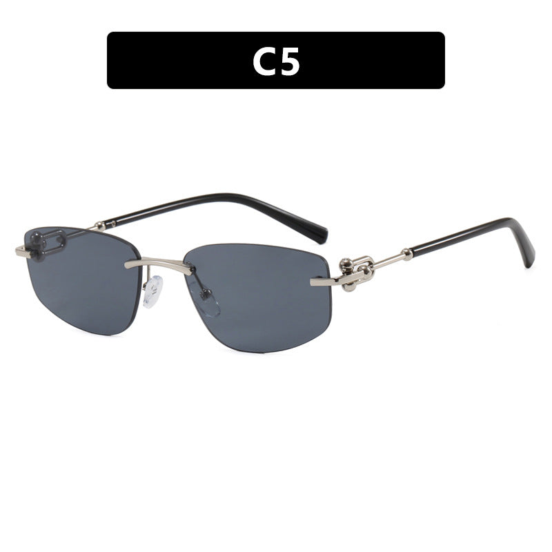 Women's elegant semi-rimless glasses with luxurious metal frame and clear lenses Skanto