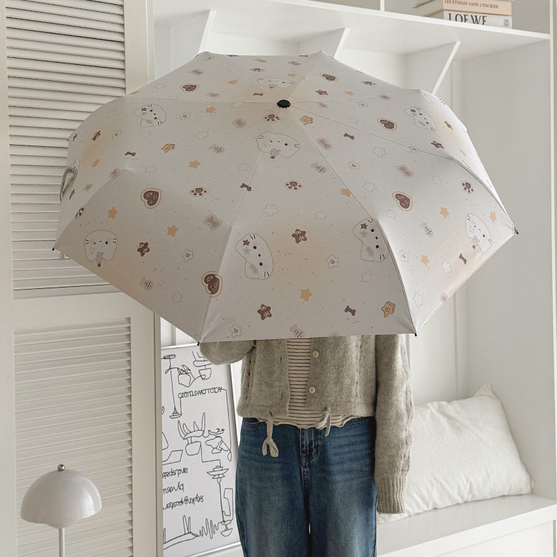 Dame Sammenleggbar paraply med sjarmerende dyrel design Skanto