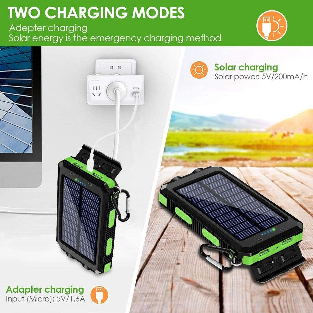 Solar Powerbank med Innebygd LED-lampe og Kompass Skanto