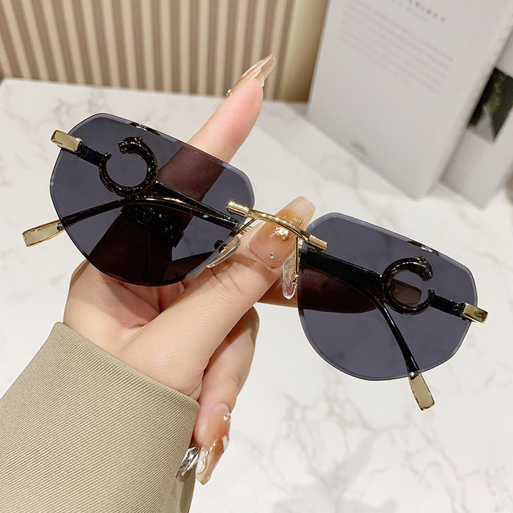 Women's trendy stylish sunglasses in modern design with filigree metal frame Skanto