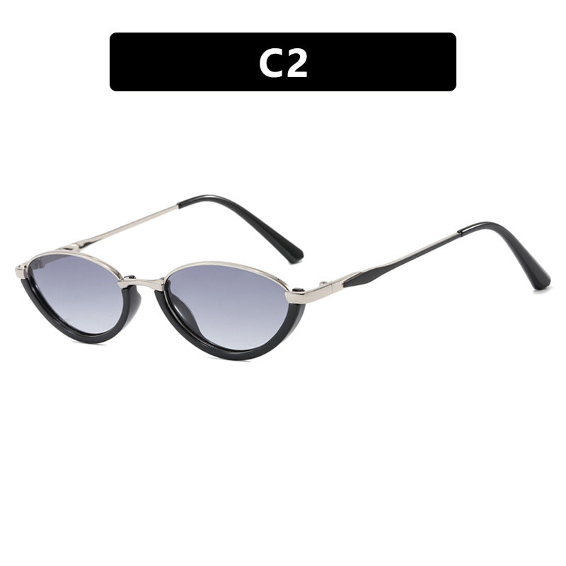 Women's Fashion Cat-Eye Sunglasses with Two-Tone Frame and UV Protection Skanto