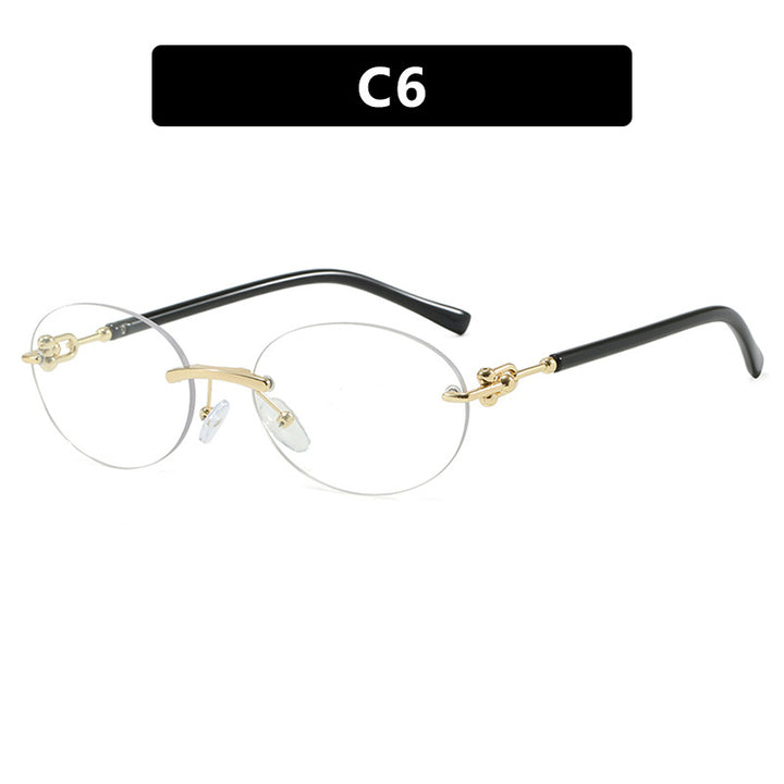 Women's oval sunglasses with luxurious metal frame and mirrored lenses Skanto