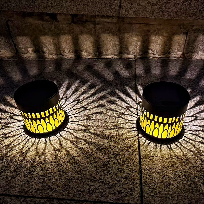 Solær Projektor Hage Lys Med Dekorativ Blomster Mønster Og Skumrings-til-Dawn Sensor Skanto