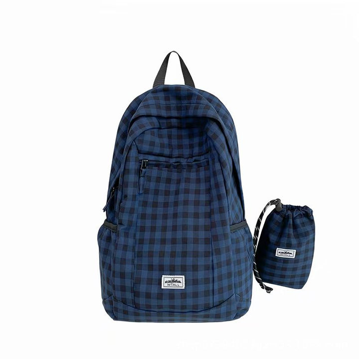 Gingham-mønstret lett ryggsekk Skanto