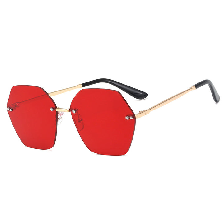 Damer hexagonal solbrille med elegant metallramme Skanto