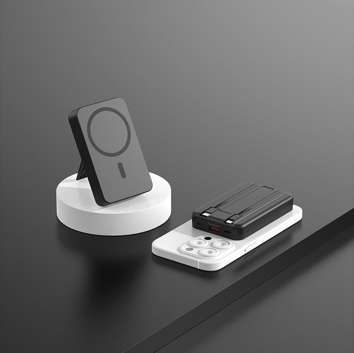 Magnetisk powerbank med innebygd stativ Skanto