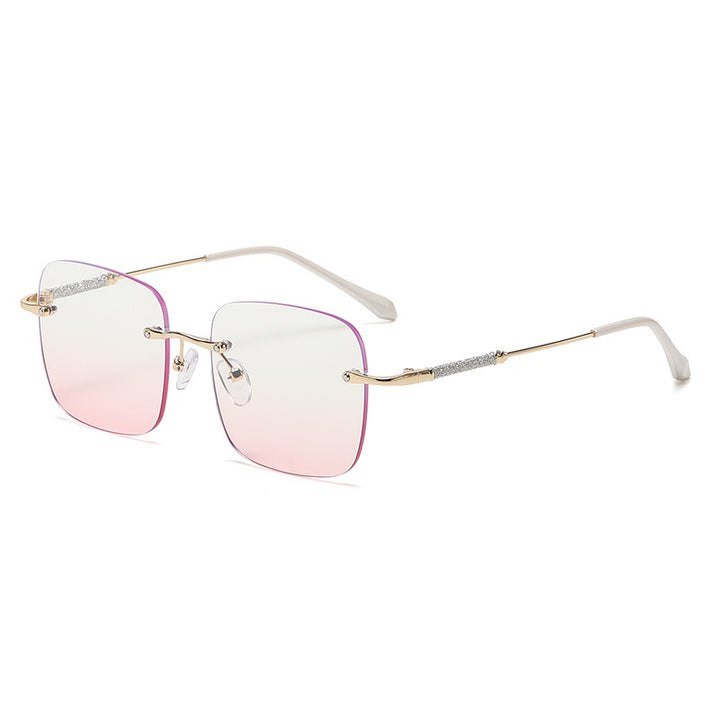 Dame elegant kvadratisk solbrille med glitrende detaljer Skanto