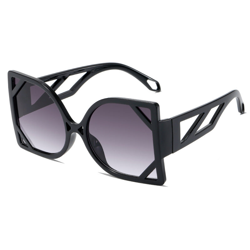 Dame geometrisk solbrille med eksklusiv design og UV-beskyttelse Skanto