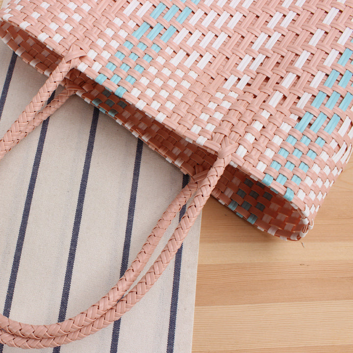 Braided tote bag with colorful design and sturdy handles Skanto