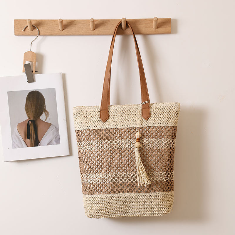 Braided Natural Material Tote Bag Skanto