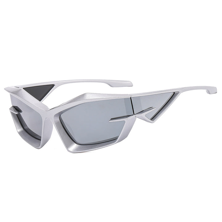 Damer futuristisk solbrille med unikt polygon-design Skanto