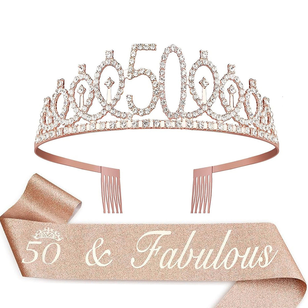 Damer Krystallprinsessekrone med 30 & Fabulous tekst Skanto