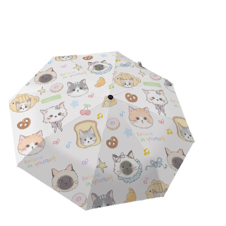 Dameparaply med søtt kattemønster Skanto