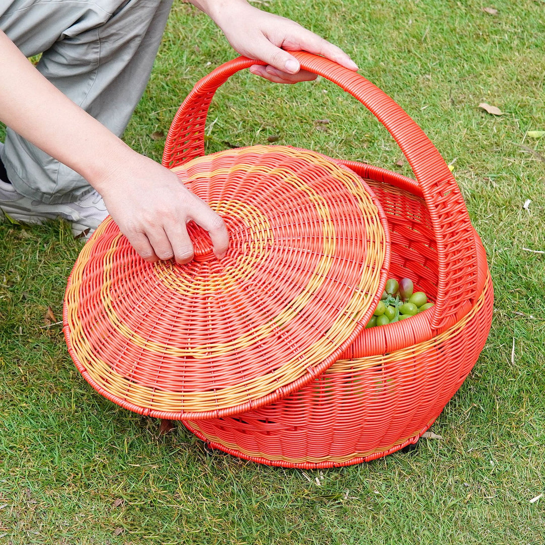 Dame Rattan Oppbevaringskurv med Lokk Skanto