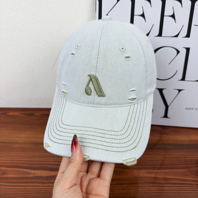 Herre Slitt Denim Stil Caps Skanto