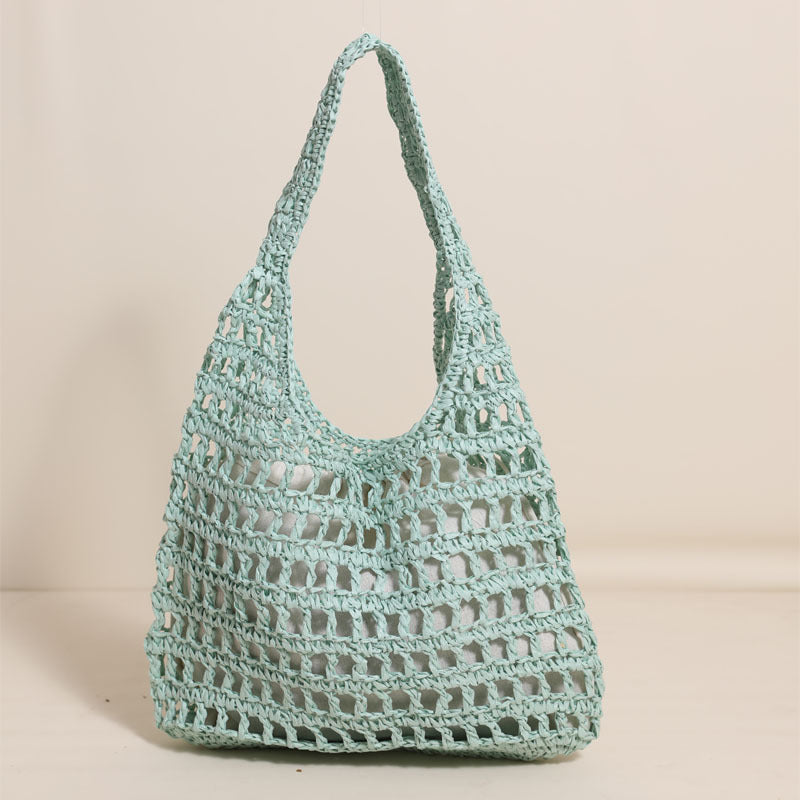 Trendy net tote bag with ruched design Skanto
