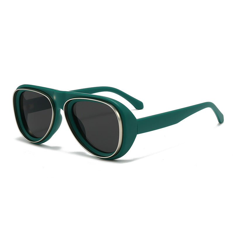 Dame mote retro-solbriller med bred ramme Skanto