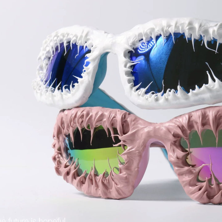 Damer kreativ design-solbrille med unik strukturert ramme Skanto
