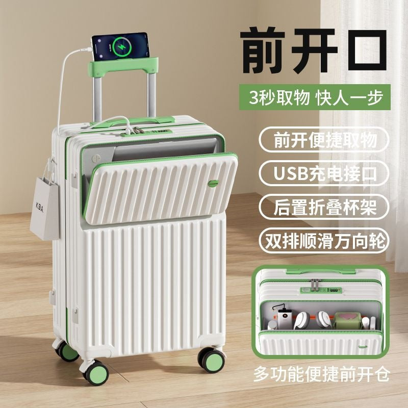 Bærbar hardtskal trolley koffert med USB-tilkobling og innovativ organizer Skanto
