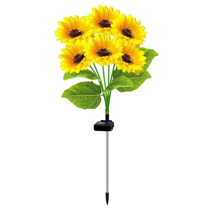 Solcel-drevet LED solsikke hage stake lampe med vanntett panel og justerbar stengel Skanto