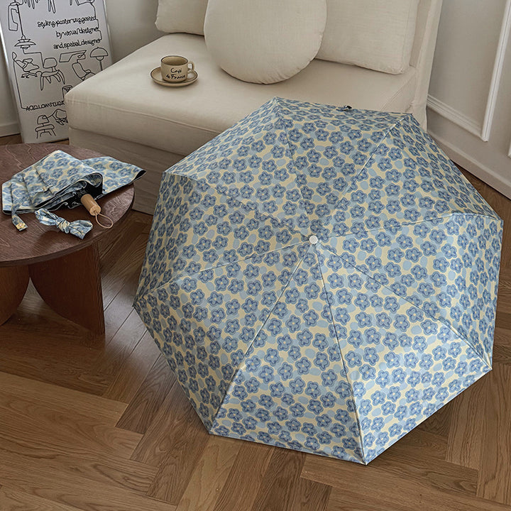 Dame Faltbar Regnparaply med elegant blomsterdesign Skanto