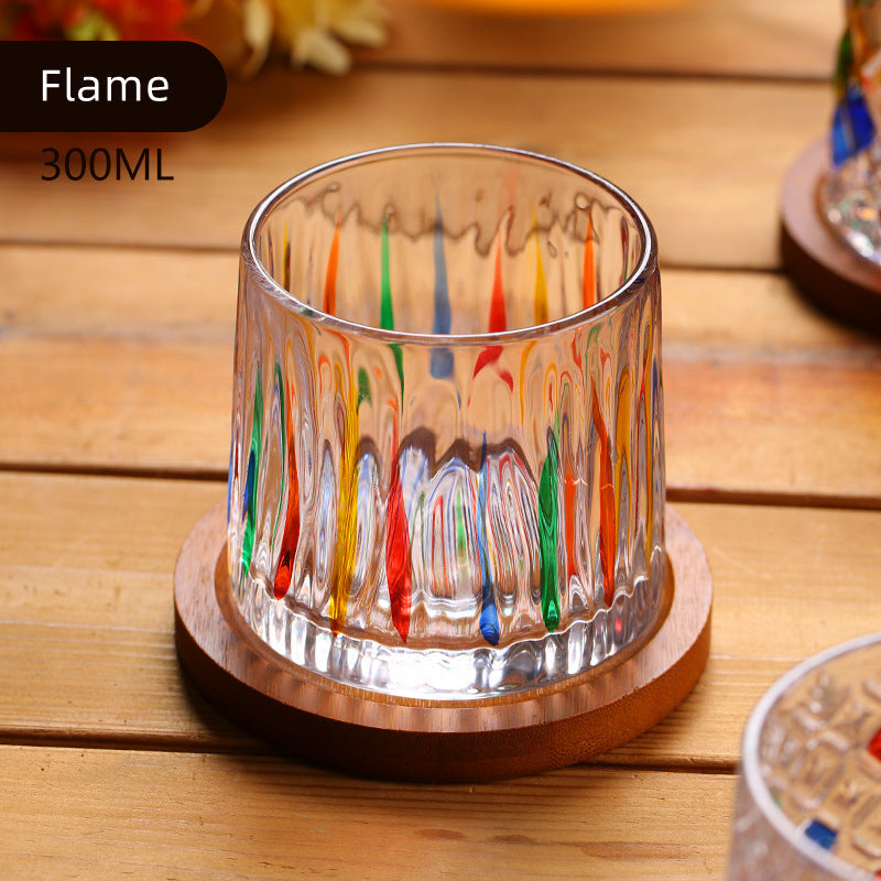 Roterende Multi Farge Flettet Whisky Glass Med Gaveeske | Skanto