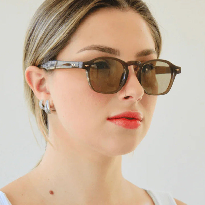 Women's fashionable rectangular glasses with transparent frame Skanto