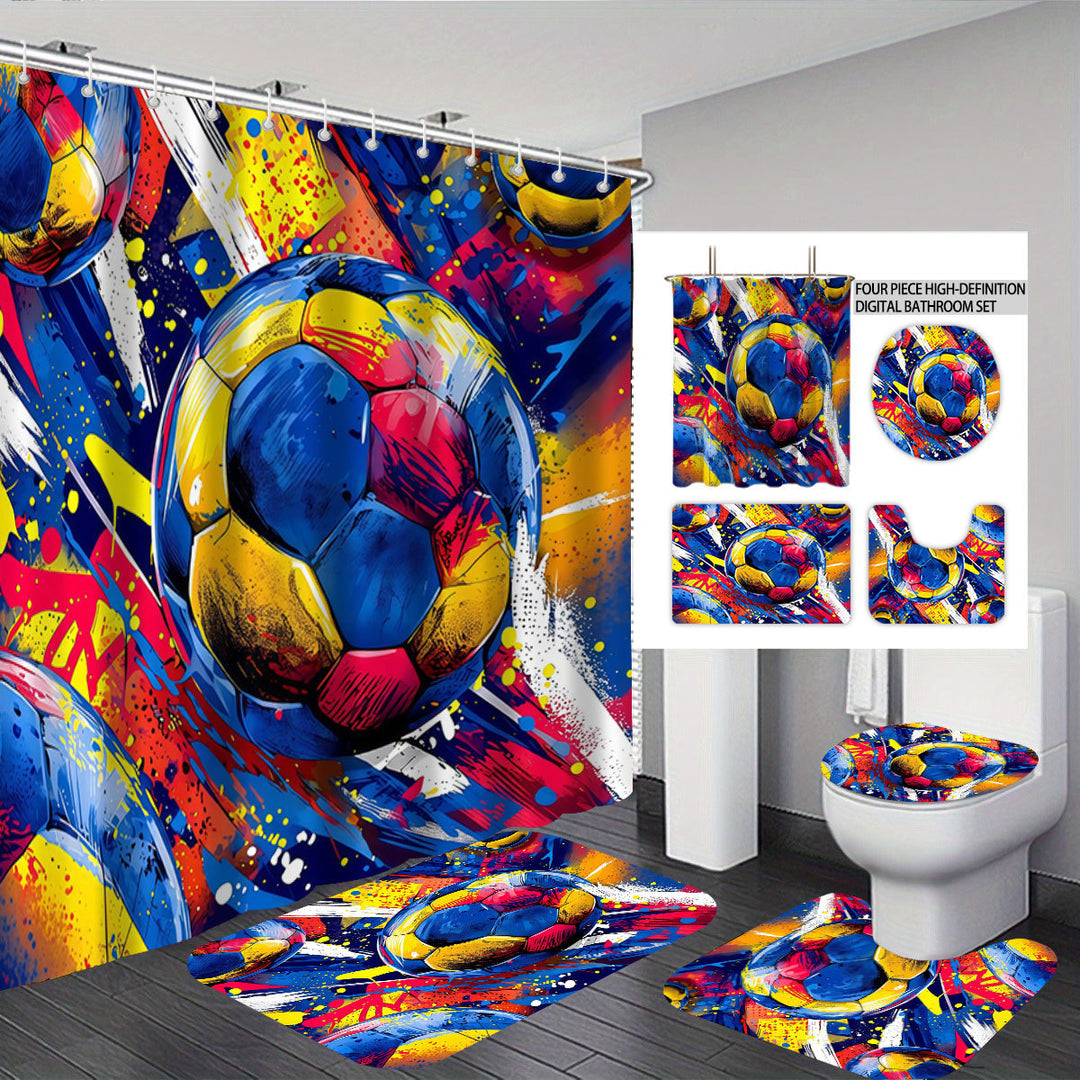 Bold Brushstroke Pattern Fire-delt Bad Sett Skanto