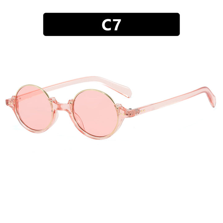 Women's round sunglasses with elegant plastic-coated frame Skanto