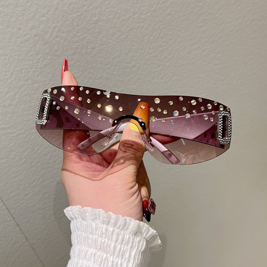 Dame sportlig skibrille med rhinsteinpyntet ramme Skanto