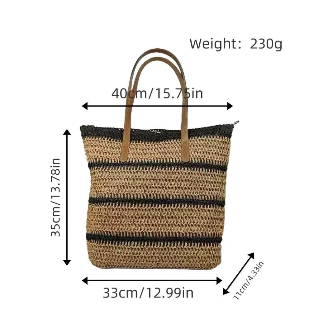 Strandveske med moderne striper og robuste bærehåndtak Skanto