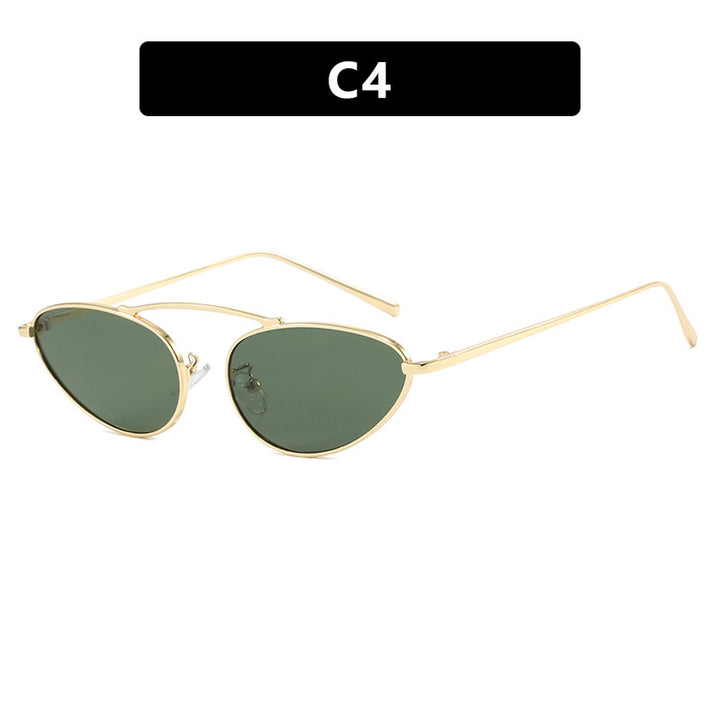 Women's trendy Cat-Eye sunglasses with slim metal frame Skanto