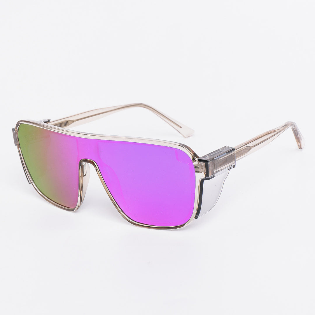 Dame sporty solbriller i futuristisk design med fargede linser Skanto