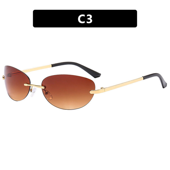 Dame moteriktig solbrille i elegant halvramme-B design Skanto