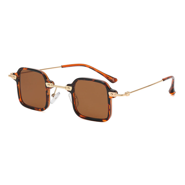 Dame geometrisk solbrille med stilfull metallramme Skanto