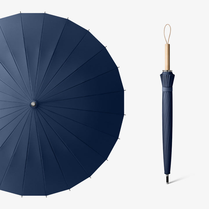 Damer elegant zusammenklappbar paraply med ergonomisk treskaft Skanto