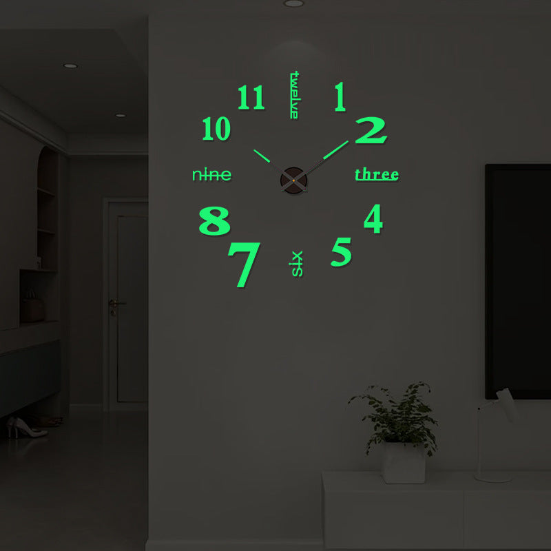 Luminous Uten ramme 3D veggklokke Skanto