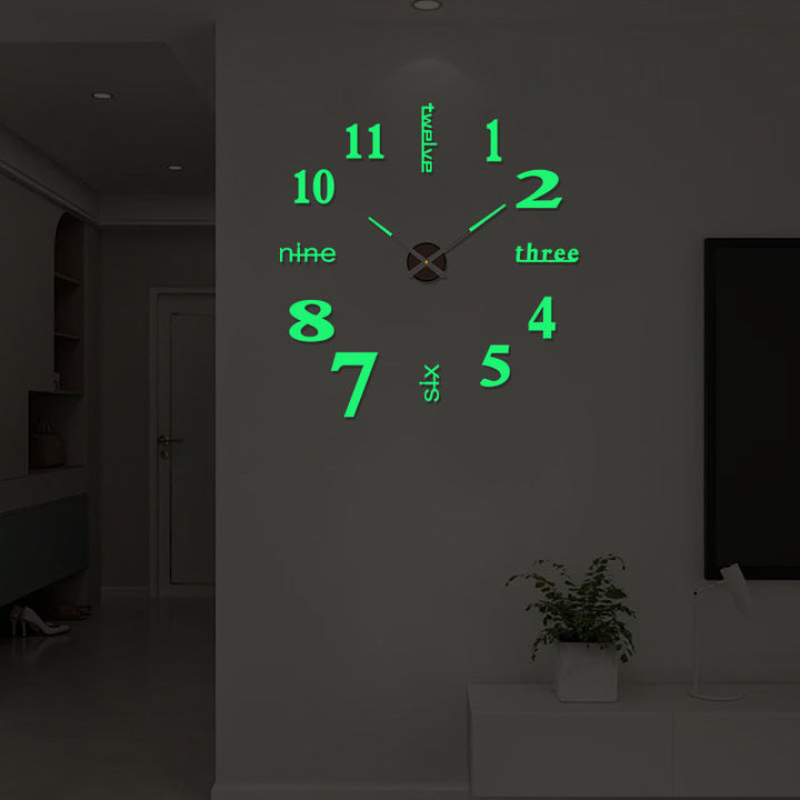 Luminous Uten ramme 3D veggklokke Skanto