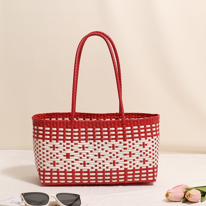 Braided tote bag with modern accents Skanto