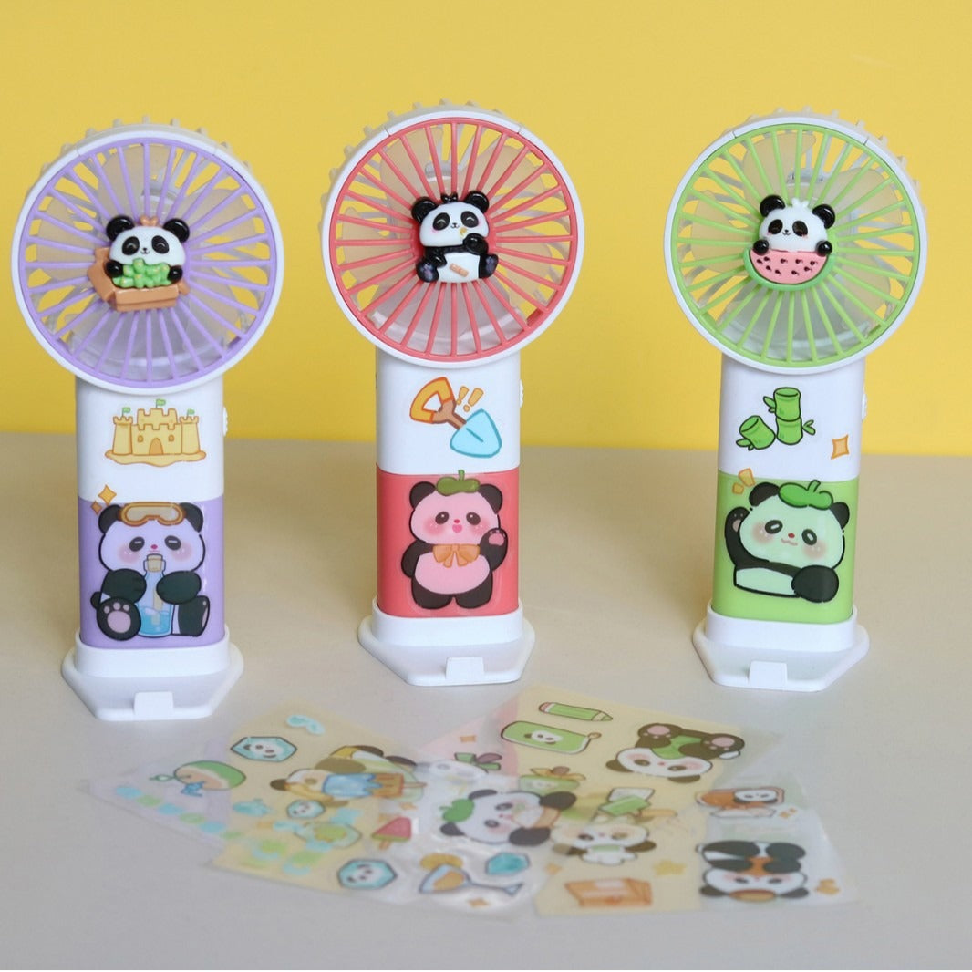 Unisex Bærbar Håndvifte i søtt Panda-design Skanto