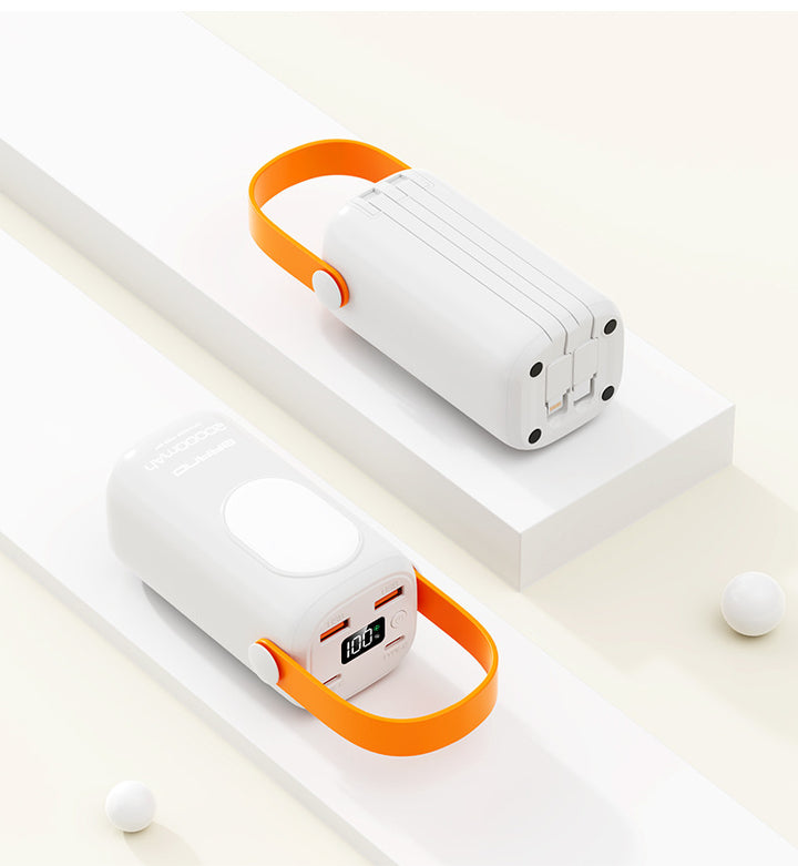Bærbar powerbank med integrert bærehåndtak og digital ladeindikator Skanto