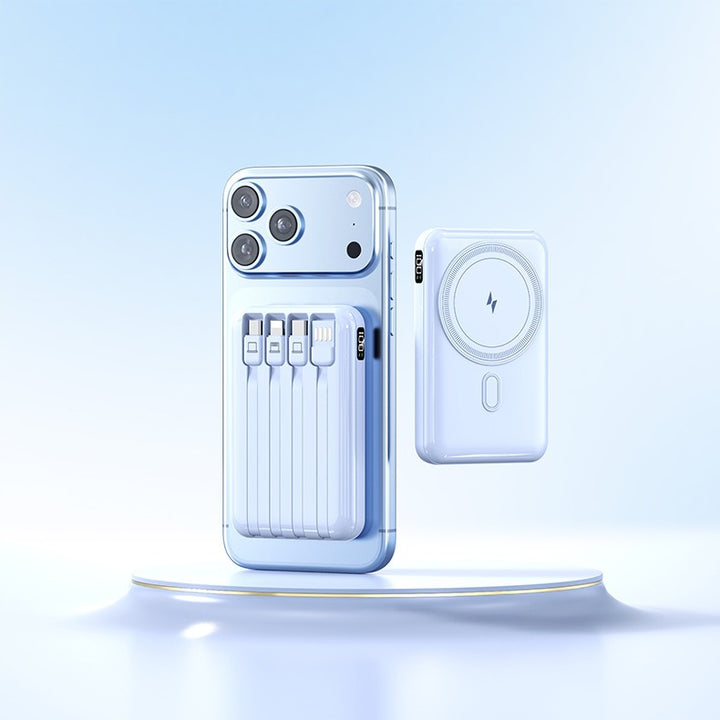 Powerbank med integrert ladekabel og stilfullt design Skanto